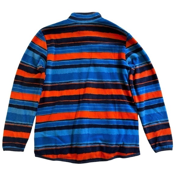 NWT Eddie Bower Boys Quest Fleece Snap Neck Pullover Stripe Large - Picture 2 of 6